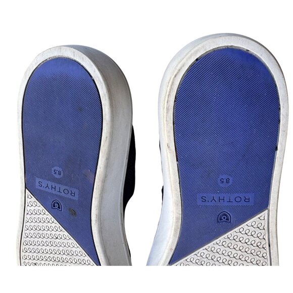 Rothys The Original Sneakers Womens Sz 8.5 Navy Blue Knit Slip On Shoes Loafers - Picture 8 of 9